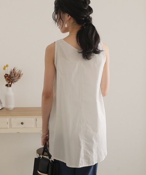 ElegChic(エレグシック)の「ノースリーブチュニック(シャツ/ブラウス・レディース・ブラック/ブルー/オフホワイト/ライトグレー・3L/4L/L/XL/M)」の15枚目の写真