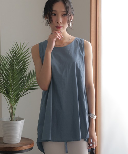ElegChic(エレグシック)の「ノースリーブチュニック(シャツ/ブラウス・レディース・ブラック/ブルー/オフホワイト/ライトグレー・3L/4L/L/XL/M)」の17枚目の写真