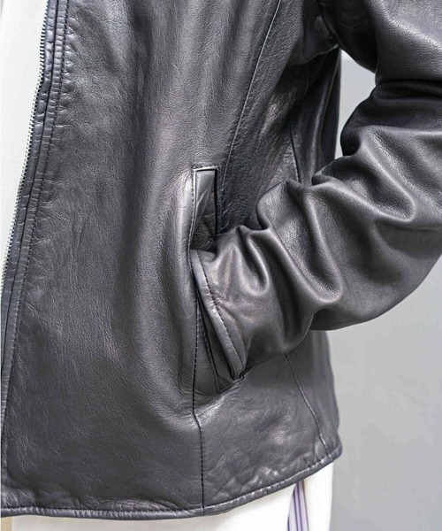 NCB neat caprice brand(エヌシービーニートカプリスブランド)の「NCB neat caprice brand(エヌシービーニートカプリスブランド) シープシングルライダース(ライダースジャケット・レディース・ブラック/チャコール・M/S)」の16枚目の写真