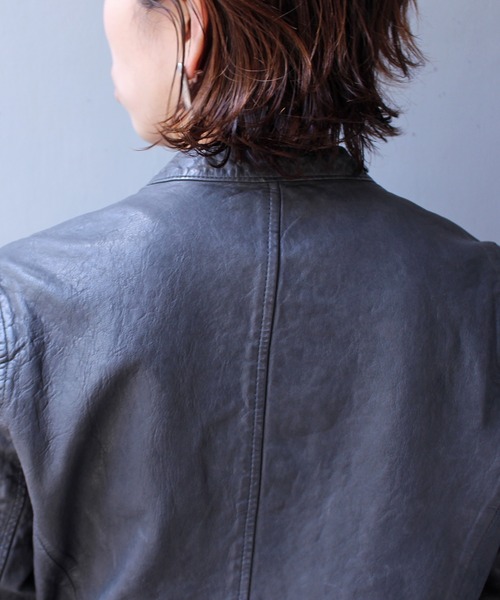 NCB neat caprice brand(エヌシービーニートカプリスブランド)の「NCB neat caprice brand(エヌシービーニートカプリスブランド) シープシングルライダース(ライダースジャケット・レディース・ブラック/チャコール・M/S)」の10枚目の写真
