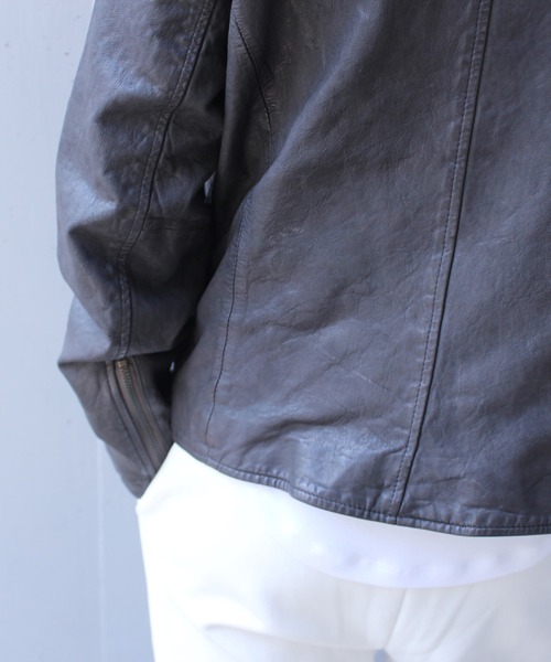 NCB neat caprice brand(エヌシービーニートカプリスブランド)の「NCB neat caprice brand(エヌシービーニートカプリスブランド) シープシングルライダース(ライダースジャケット・レディース・ブラック/チャコール・M/S)」の9枚目の写真