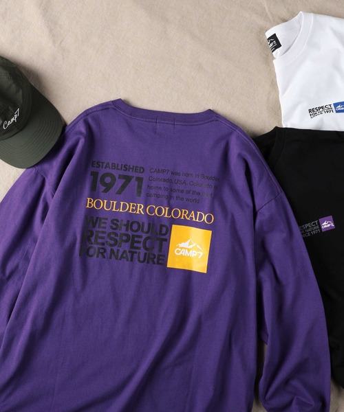 CAMP7（キャンプセブン）の「【CAMP7】スリーブプリントロンＴ（Tシャツ/カットソー・メンズ・ホワイト/パープル/ブラック・XL/L/M/S）」の4枚目の写真