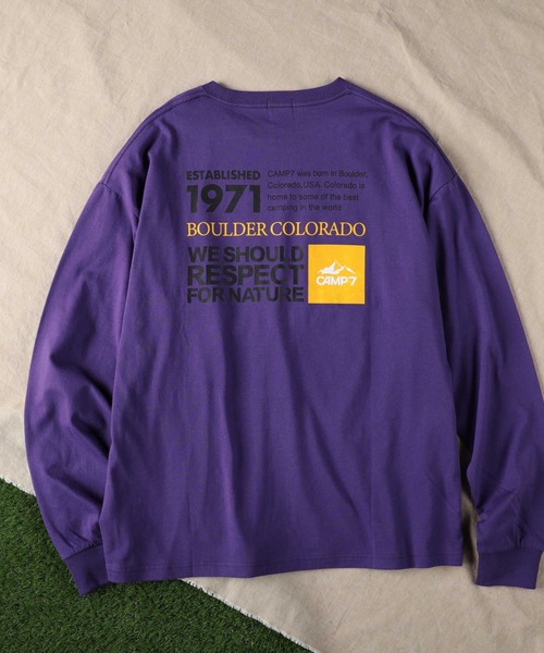 CAMP7（キャンプセブン）の「【CAMP7】スリーブプリントロンＴ（Tシャツ/カットソー・メンズ・ホワイト/パープル/ブラック・XL/L/M/S）」の5枚目の写真