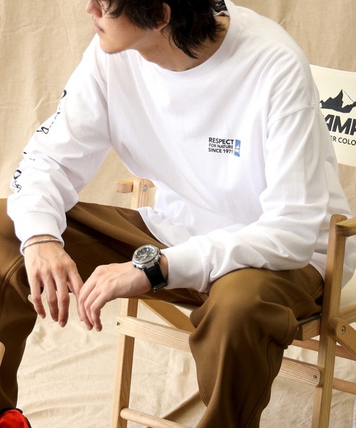 CAMP7（キャンプセブン）の「【CAMP7】スリーブプリントロンＴ（Tシャツ/カットソー・メンズ・ホワイト/パープル/ブラック・XL/L/M/S）」の15枚目の写真