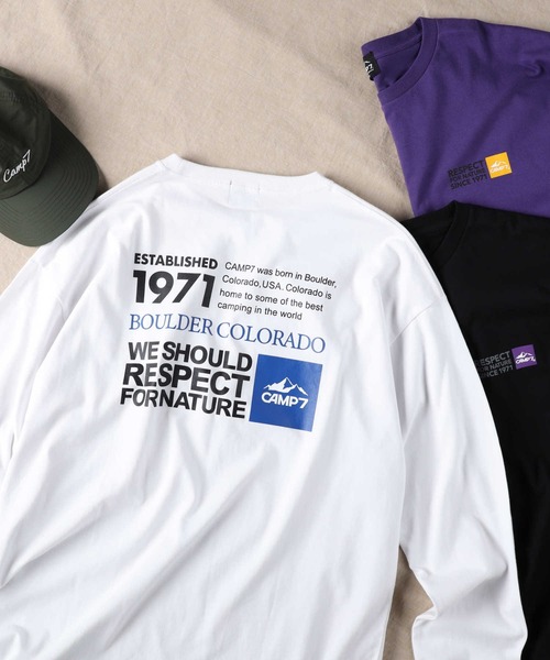 CAMP7（キャンプセブン）の「【CAMP7】スリーブプリントロンＴ（Tシャツ/カットソー・メンズ・ホワイト/パープル/ブラック・XL/L/M/S）」の17枚目の写真