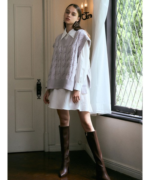 DURAS（デュラス）の「ベルト付きシャツワンピース（ワンピース・レディース・ホワイト/ブラック・FREE）」の11枚目の写真