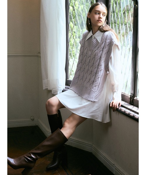 DURAS（デュラス）の「ベルト付きシャツワンピース（ワンピース・レディース・ホワイト/ブラック・FREE）」の12枚目の写真