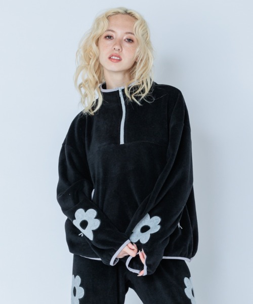 Candy Stripper（キャンディストリッパー）の「FLOWER FLEECE アノラック（その他トップス・レディース・ライトブルー/ブラック/ヘザーグレー・2）」の5枚目の写真
