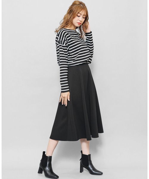 mili an deni（ミリアンデニ）の「ストレッチフレアボリュームスカート（スカート・レディース・ブラック/ブルー/アッシュグレー/ピンク/ブラウン・L/M）」の7枚目の写真