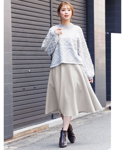 mili an deni（ミリアンデニ）の「ストレッチフレアボリュームスカート（スカート・レディース・ブラック/ブルー/アッシュグレー/ピンク/ブラウン・L/M）」の10枚目の写真