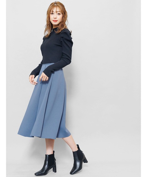 mili an deni（ミリアンデニ）の「ストレッチフレアボリュームスカート（スカート・レディース・ブラック/ブルー/アッシュグレー/ピンク/ブラウン・L/M）」の16枚目の写真