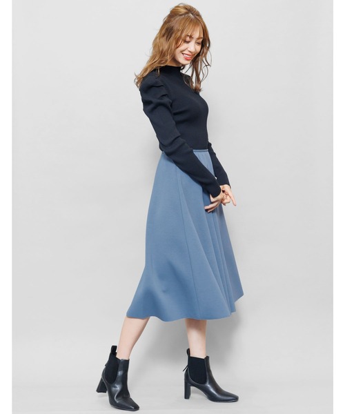 mili an deni（ミリアンデニ）の「ストレッチフレアボリュームスカート（スカート・レディース・ブラック/ブルー/アッシュグレー/ピンク/ブラウン・L/M）」の17枚目の写真