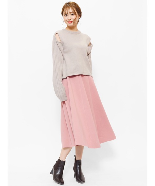 mili an deni（ミリアンデニ）の「ストレッチフレアボリュームスカート（スカート・レディース・ブラック/ブルー/アッシュグレー/ピンク/ブラウン・L/M）」の19枚目の写真