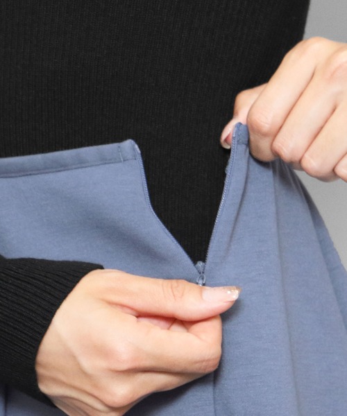 mili an deni（ミリアンデニ）の「ストレッチフレアボリュームスカート（スカート・レディース・ブラック/ブルー/アッシュグレー/ピンク/ブラウン・L/M）」の22枚目の写真