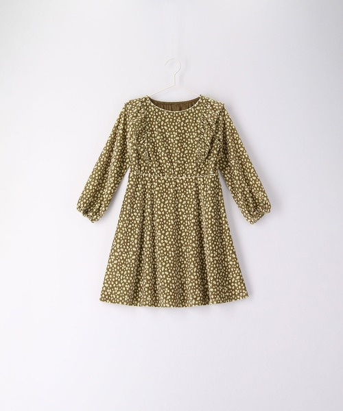 ROPE' PICNIC(ロペピクニック)の「【KIDS】花柄ベロアフリルワンピース(ワンピース・キッズ・カーキ/グレー系その他・110/120/130/140/150)」の4枚目の写真