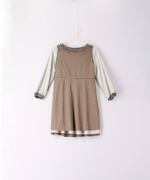 ROPE' PICNIC(ロペピクニック)の「【KIDS】花柄ベロアフリルワンピース(ワンピース・キッズ・カーキ/グレー系その他・110/120/130/140/150)」の10枚目の写真