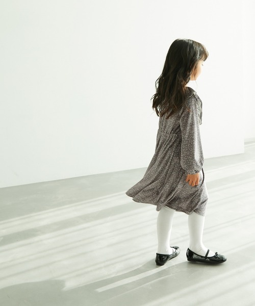 ROPE' PICNIC(ロペピクニック)の「【KIDS】花柄ベロアフリルワンピース(ワンピース・キッズ・カーキ/グレー系その他・110/120/130/140/150)」の14枚目の写真