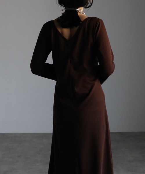 ap retro(アプレトロ)の「フレアスリーブリブワンピース(ワンピース・レディース・ブラック/杢グレー/ブラウン・FREE)」の3枚目の写真