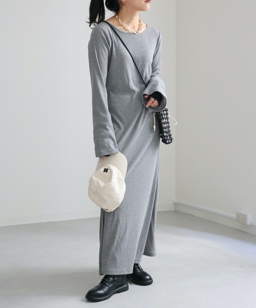 ap retro(アプレトロ)の「フレアスリーブリブワンピース(ワンピース・レディース・ブラック/杢グレー/ブラウン・FREE)」の15枚目の写真