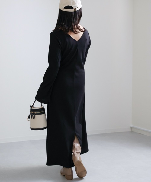 ap retro(アプレトロ)の「フレアスリーブリブワンピース(ワンピース・レディース・ブラック/杢グレー/ブラウン・FREE)」の9枚目の写真