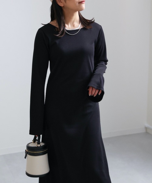 ap retro(アプレトロ)の「フレアスリーブリブワンピース(ワンピース・レディース・ブラック/杢グレー/ブラウン・FREE)」の10枚目の写真