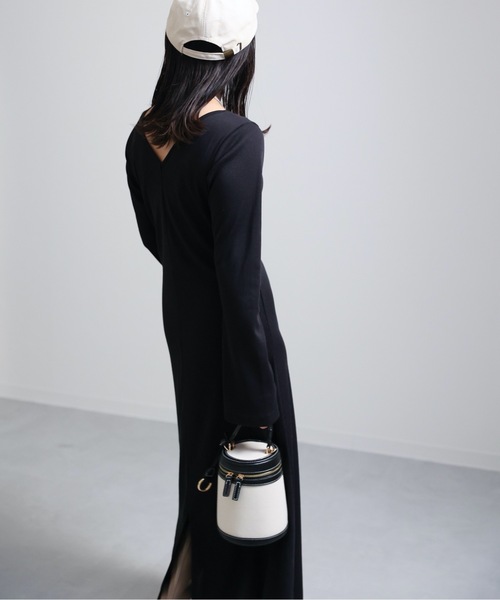 ap retro(アプレトロ)の「フレアスリーブリブワンピース(ワンピース・レディース・ブラック/杢グレー/ブラウン・FREE)」の13枚目の写真