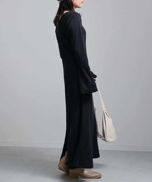 ap retro(アプレトロ)の「フレアスリーブリブワンピース(ワンピース・レディース・ブラック/杢グレー/ブラウン・FREE)」の6枚目の写真