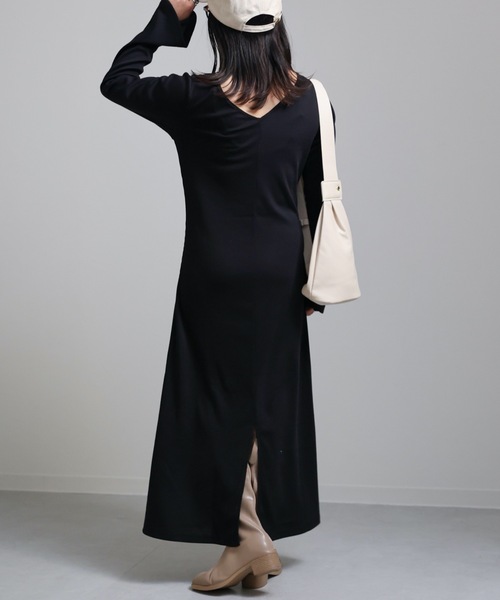 ap retro(アプレトロ)の「フレアスリーブリブワンピース(ワンピース・レディース・ブラック/杢グレー/ブラウン・FREE)」の8枚目の写真