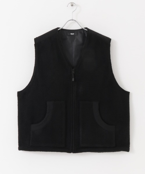 Uiscel(ユイセル)の「Uiscel フリースオーバーベスト(ベスト・メンズ・ブラック/ライトベージュ・LARGE/MEDIUM)」の3枚目の写真