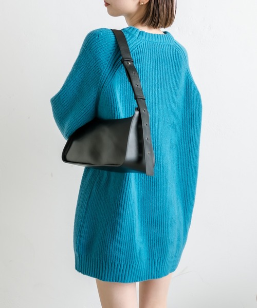 mystic（ミスティック）の「カットアウト畦ニット（ニット/セーター・レディース・ライトグレー/チャコールグレー/ブルー・FREE）」の14枚目の写真