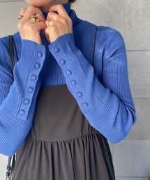 y/m by misato | 袖ボタンハイネックニットトップス(ニット/セーター)