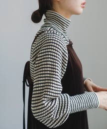 Kastane | ウール混ボーダーリブハイネックニット(ニット/セーター)