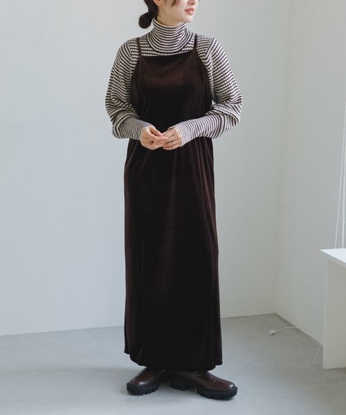 Kastane（カスタネ）の「ウール混ボーダーリブハイネックニット（ニット/セーター・レディース・グリーン/アイボリー/サックスブルー・FREE）」の20枚目の写真