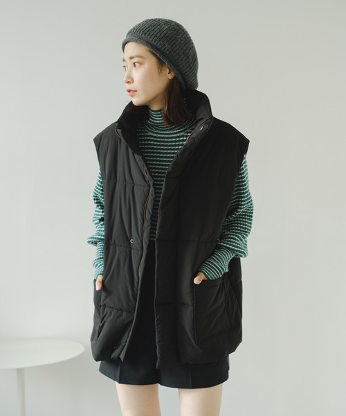 Kastane（カスタネ）の「ウール混ボーダーリブハイネックニット（ニット/セーター・レディース・グリーン/アイボリー/サックスブルー・FREE）」の15枚目の写真