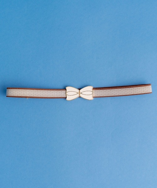 Dot&Stripes CHILD WOMAN(ドットアンドストライプス チャイルドウーマン)の「リボンバックル ピンドットゴムベルト(ベルト・レディース・アイボリー/ブラウン/ブラック/ダークブラウン・FREE)」の5枚目の写真