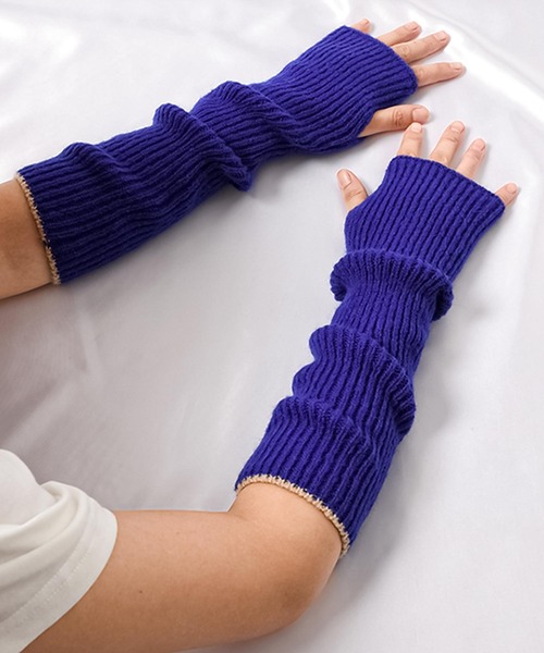 Felt-Maglietta（フェルトマリエッタ）の「バイカラーリブアームウォーマー（アームカバー・レディース・ブルー/グレー/ネイビー/グリーン/ホワイト/キャメル/ブラック・FREE）」の19枚目の写真