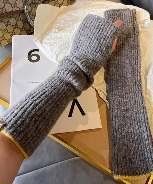 Felt-Maglietta（フェルトマリエッタ）の「バイカラーリブアームウォーマー（アームカバー・レディース・ブルー/グレー/ネイビー/グリーン/ホワイト/キャメル/ブラック・FREE）」の22枚目の写真