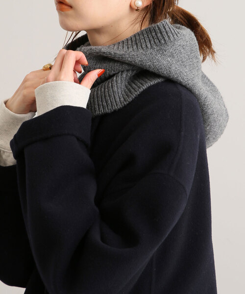 SLOBE IENA(スローブイエナ)の「ファインニットバラクラバ(ニットキャップ/ビーニー・レディース・チャコールグレー/ブラック/ホワイト・FREE)」の9枚目の写真