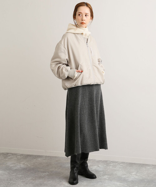 SLOBE IENA(スローブイエナ)の「ファインニットバラクラバ(ニットキャップ/ビーニー・レディース・チャコールグレー/ブラック/ホワイト・FREE)」の14枚目の写真