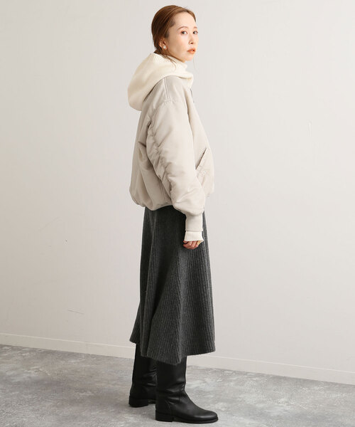 SLOBE IENA(スローブイエナ)の「ファインニットバラクラバ(ニットキャップ/ビーニー・レディース・チャコールグレー/ブラック/ホワイト・FREE)」の15枚目の写真