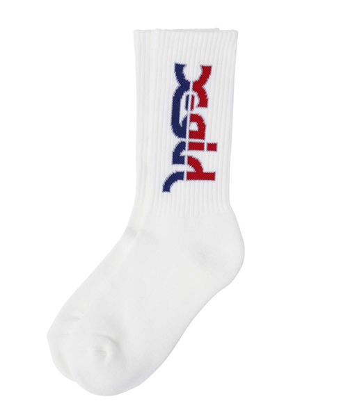 X-girl（エックスガール）の「ATHLETIC LOGO RIB SOCKS（ソックス/靴下・レディース・ブラック/ホワイト/ネイビー・ONE SIZE）」の6枚目の写真