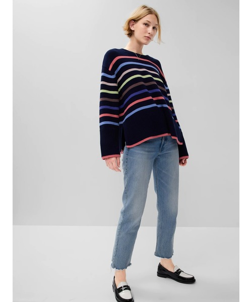 GAP（ギャップ）の「スプリットヘム クルーネック セーター（ニット/セーター・レディース・マルチ/ブルー/イエロー/オレンジ・S/M/XXS/XS/L/XL）」の9枚目の写真