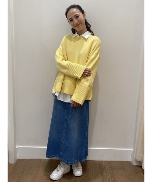 GAP（ギャップ）の「スプリットヘム クルーネック セーター（ニット/セーター・レディース・マルチ/ブルー/イエロー/オレンジ・S/M/XXS/XS/L/XL）」の11枚目の写真