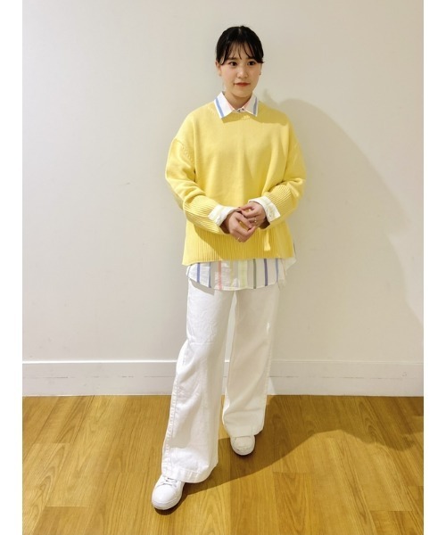 GAP（ギャップ）の「スプリットヘム クルーネック セーター（ニット/セーター・レディース・マルチ/ブルー/イエロー/オレンジ・S/M/XXS/XS/L/XL）」の12枚目の写真