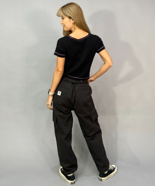 ROXY(ロキシー)の「ROXY/ロキシー ショート丈/無地/総柄/ワンポイントロゴTシャツ RDK231086(Tシャツ/カットソー・レディース・ピンク系その他/ブルー系その他/ブラック×ブラック・L/M)」の16枚目の写真