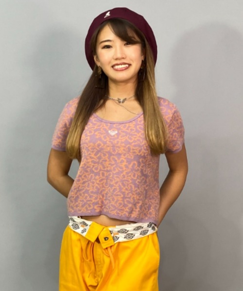 ROXY(ロキシー)の「ROXY/ロキシー ショート丈/無地/総柄/ワンポイントロゴTシャツ RDK231086(Tシャツ/カットソー・レディース・ピンク系その他/ブルー系その他/ブラック×ブラック・L/M)」の11枚目の写真