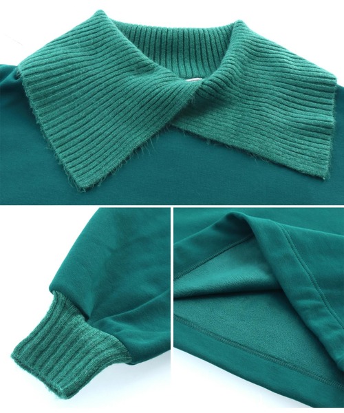 Settimissimo（セッティミッシモ）の「リブビッグニットカラープルオーバー（スウェット・レディース・ブラック/アイボリー/ブルーグリーン・FREE）」の17枚目の写真