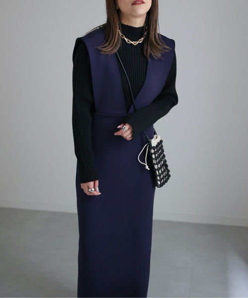 ap retro（アプレトロ）の「ワイドサスジャンパースカート（ジャンパースカート・レディース・グレイッシュブルー/アイボリー/ブラック/ネイビー・FREE）」の20枚目の写真