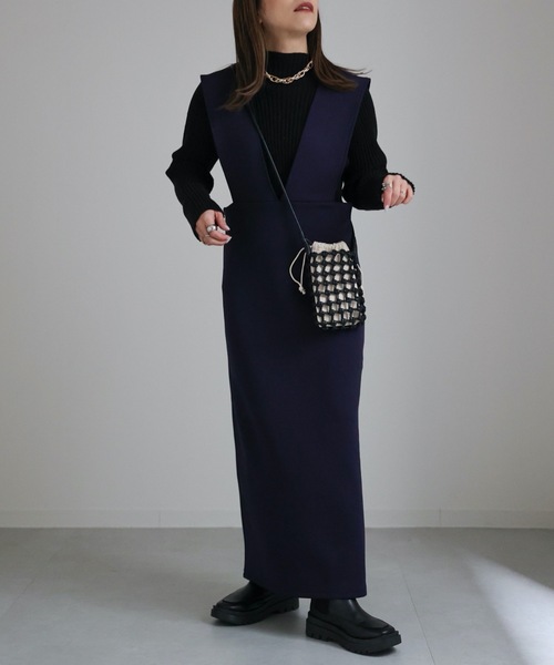 ap retro（アプレトロ）の「ワイドサスジャンパースカート（ジャンパースカート・レディース・グレイッシュブルー/アイボリー/ブラック/ネイビー・FREE）」の14枚目の写真