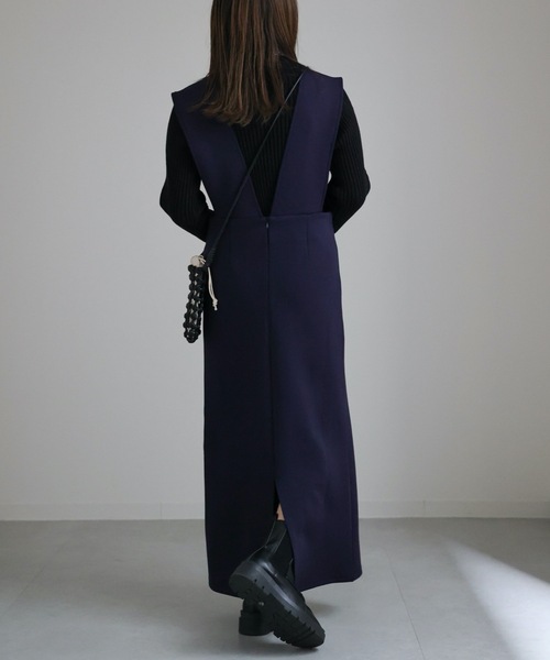 ap retro（アプレトロ）の「ワイドサスジャンパースカート（ジャンパースカート・レディース・グレイッシュブルー/アイボリー/ブラック/ネイビー・FREE）」の19枚目の写真